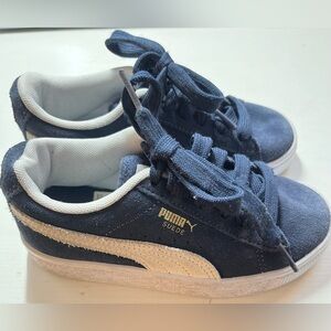 Puma Blue and White Sneakers Classic Suede Design